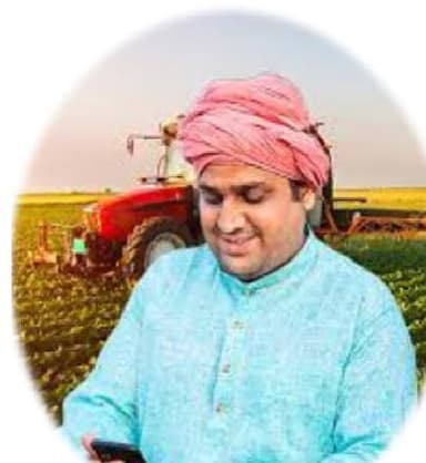 Farmer using technology